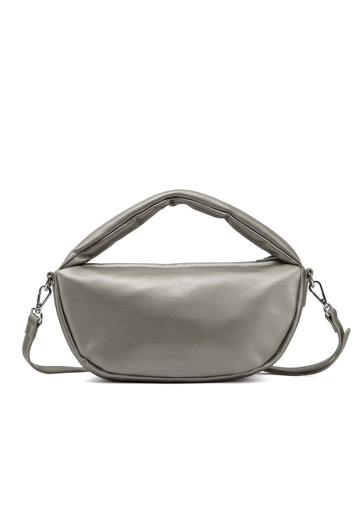 Borsa hobo donna in ecopelle con tracolla argento