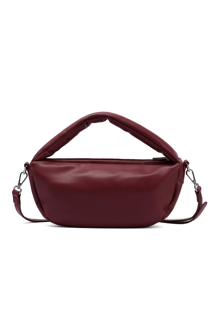 Borsa hobo donna in ecopelle con tracolla bordeaux
