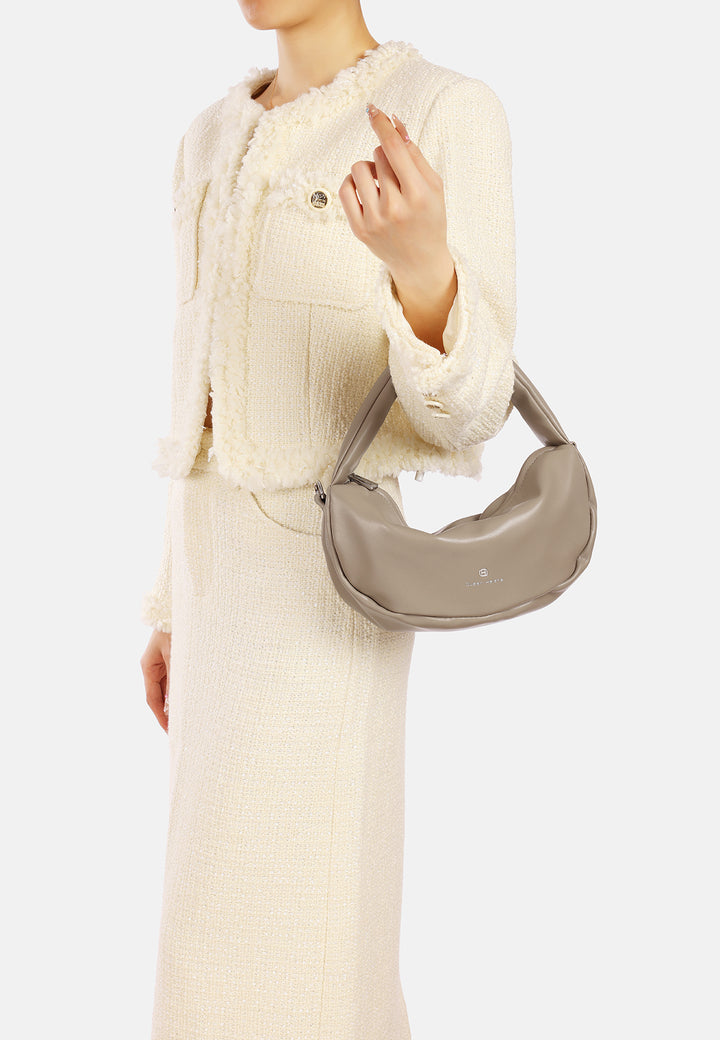 Borsa hobo donna in ecopelle con tracolla khaki