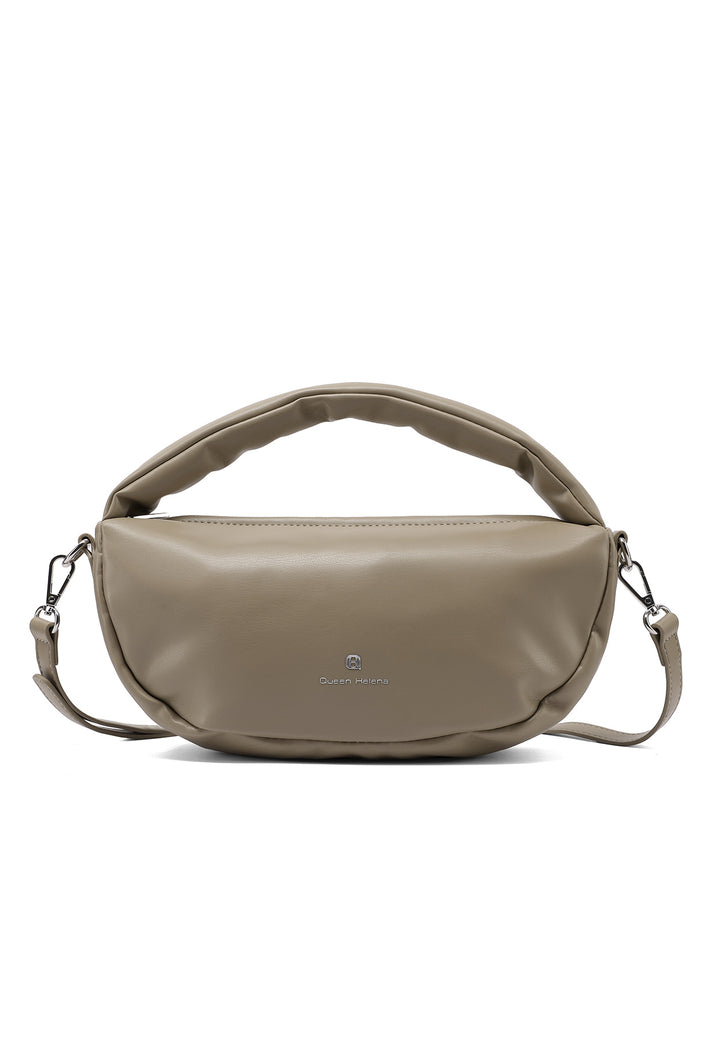Borsa hobo donna in ecopelle con tracolla khaki