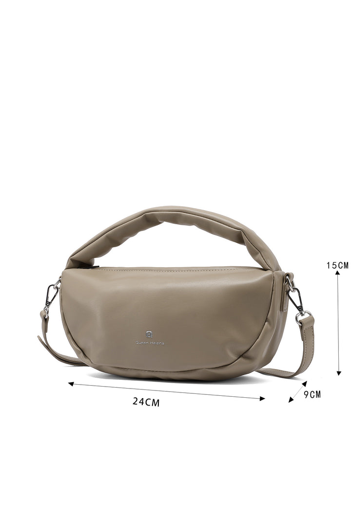 Borsa hobo donna in ecopelle con tracolla khaki