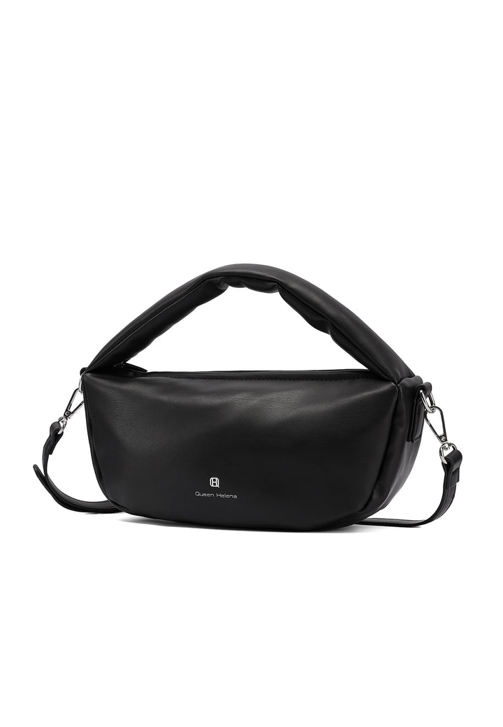 Borsa hobo donna in ecopelle con tracolla nera
