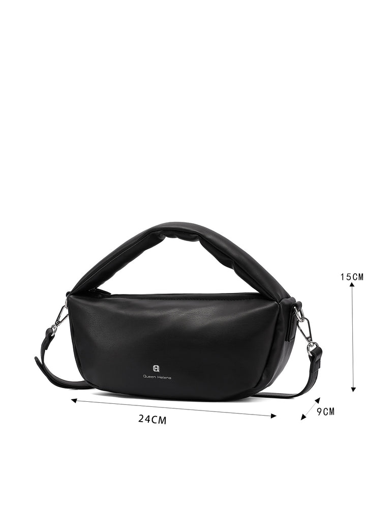 Borsa hobo donna in ecopelle con tracolla nera