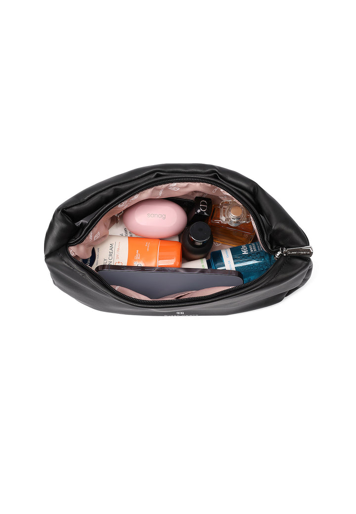 Borsa hobo donna in ecopelle con tracolla nera