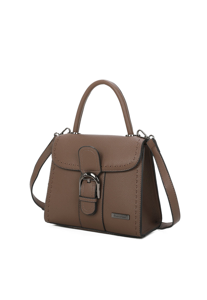 Borsa a mano con tracolla da donna colore taupe