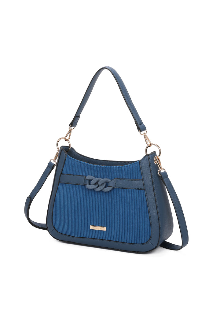 Borsa a spalla da donna colore blu con tracolla