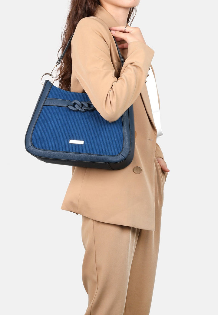 Borsa a spalla da donna colore blu con tracolla