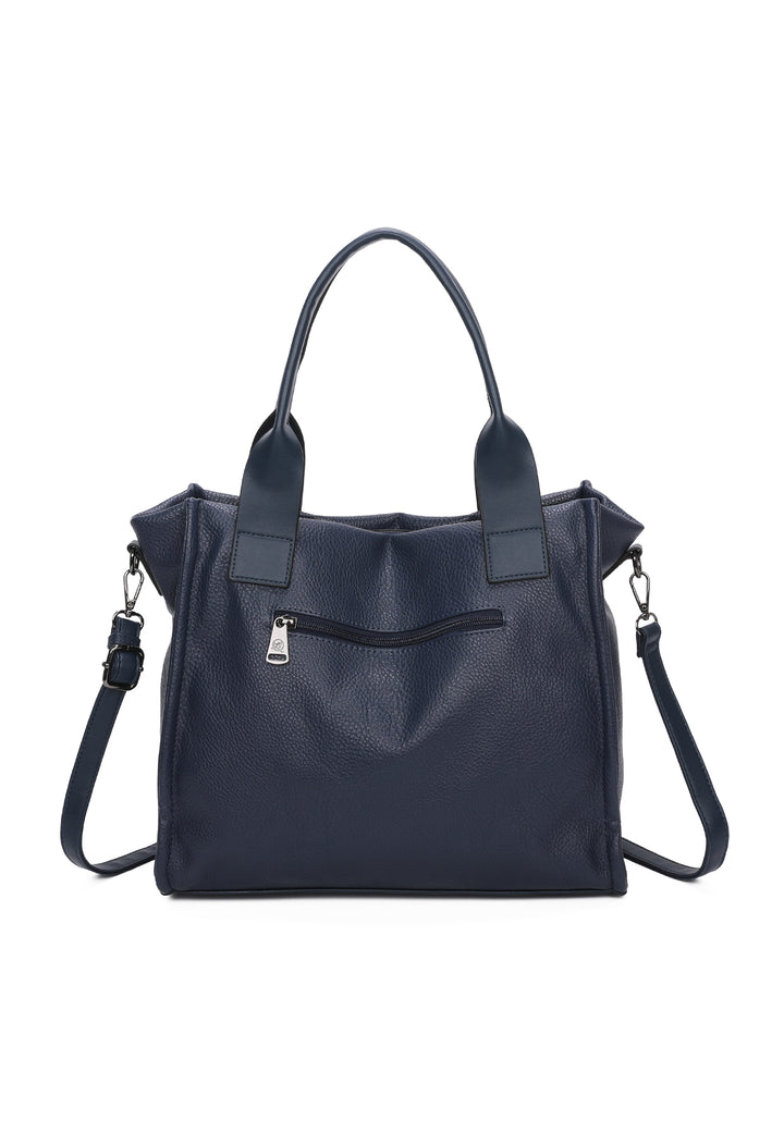 Borsa a mano da donna in ecopelle blu con tracolla 