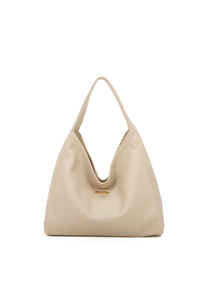 Borsa a spalla stile tote bag colore beige