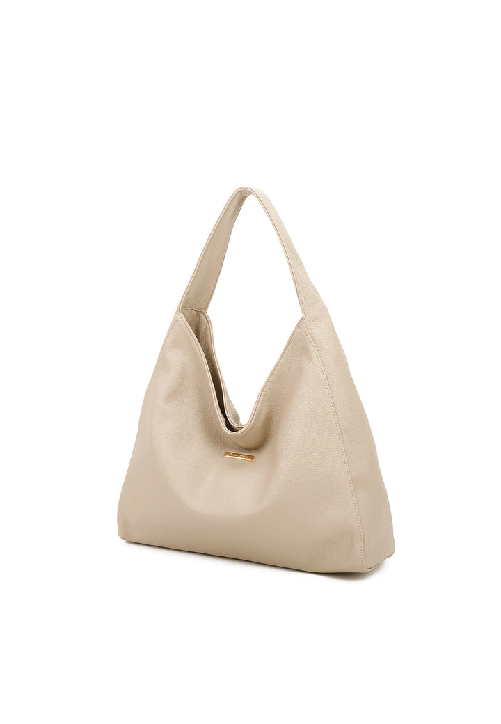 Borsa a spalla stile tote bag colore beige