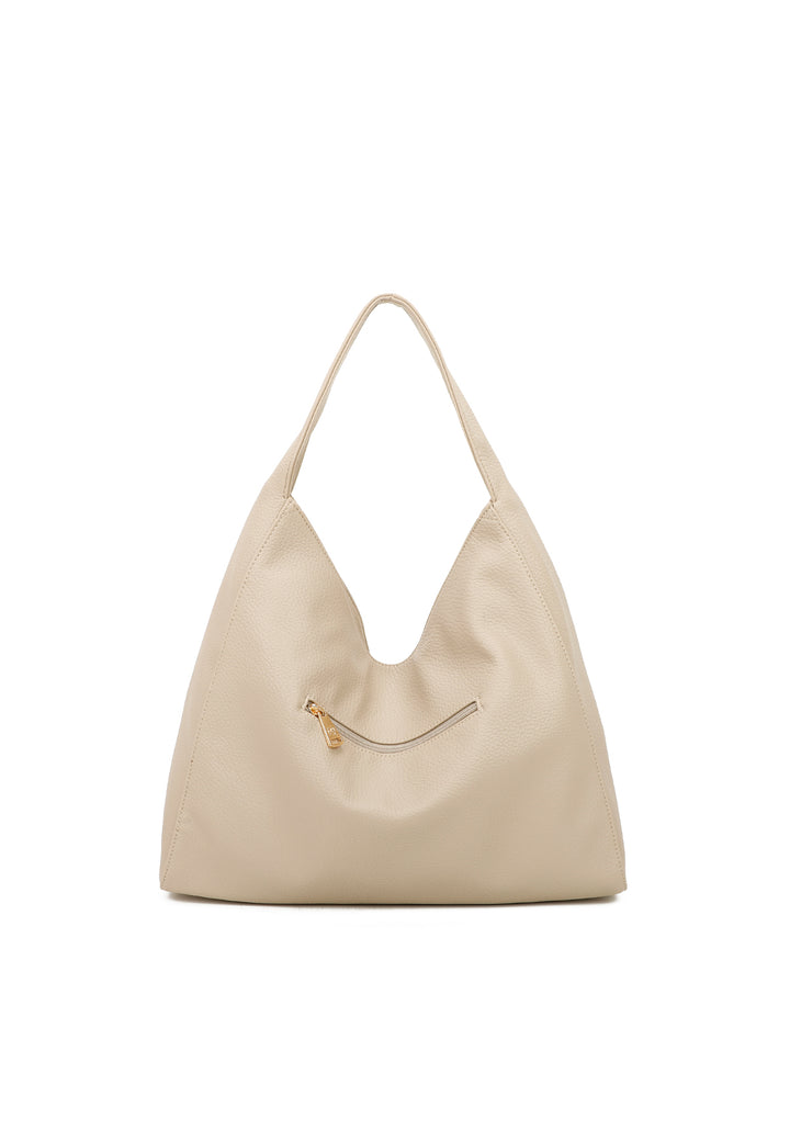 Borsa a spalla stile tote bag colore beige