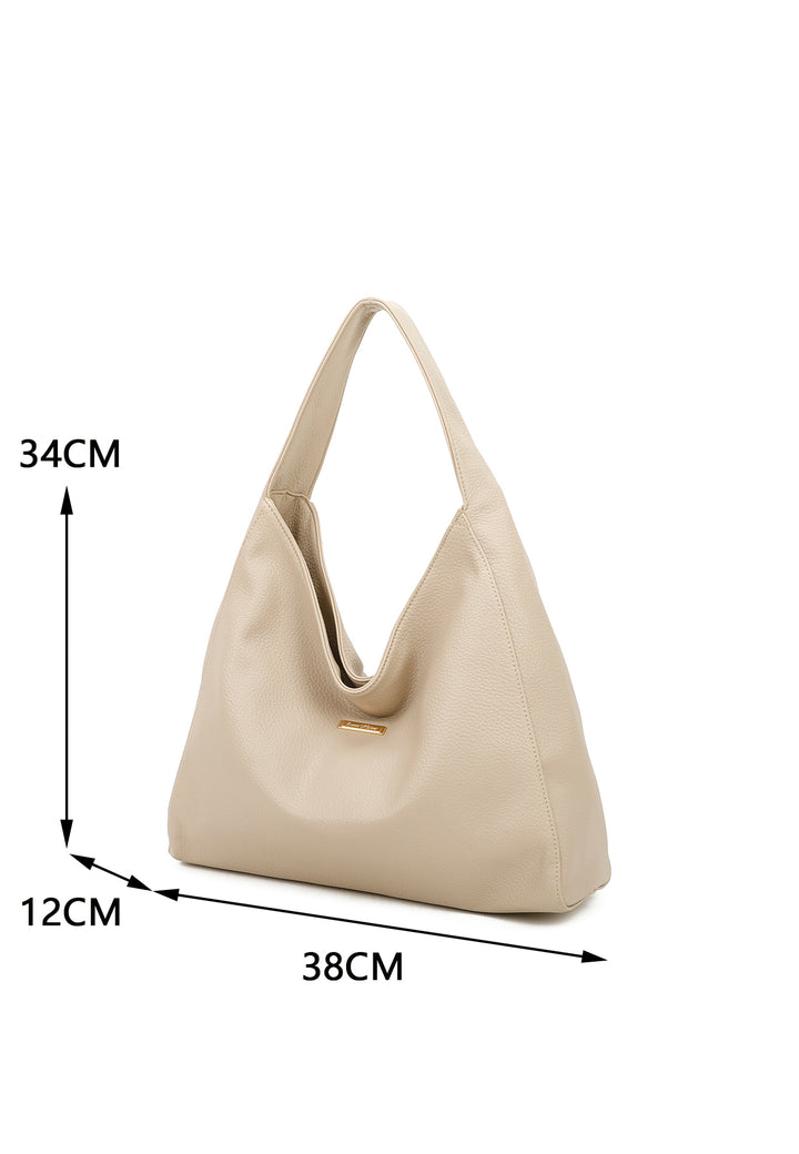 Borsa a spalla stile tote bag colore beige