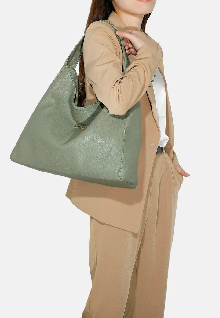 Borsa a spalla stile tote bag colore verde