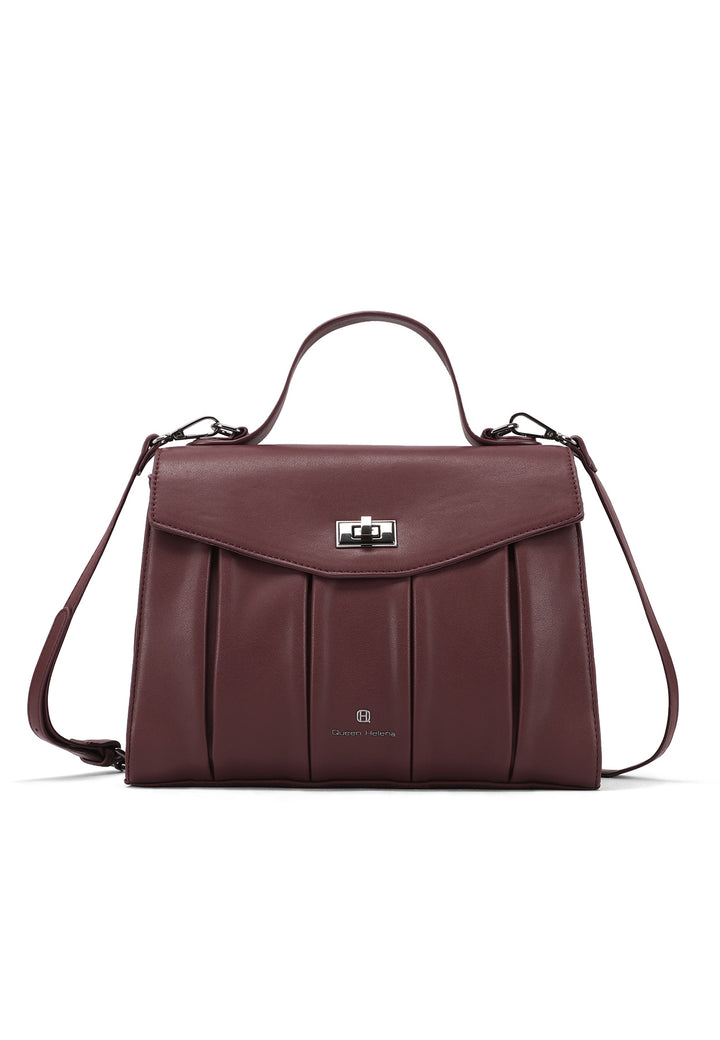 borsa a tracolla con chiusura a scatto, in ecopelle