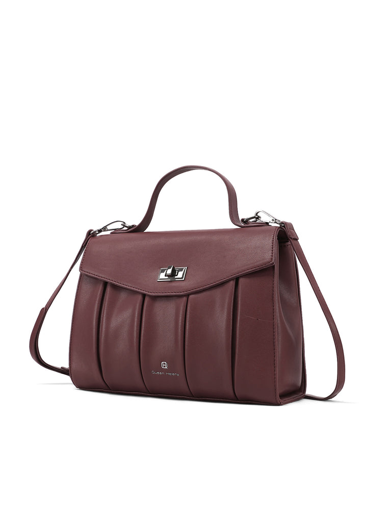 borsa a tracolla con chiusura a scatto, in ecopelle