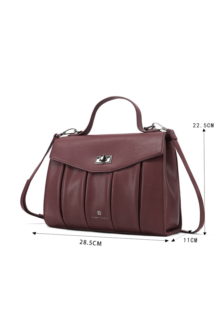borsa a tracolla con chiusura a scatto, in ecopelle