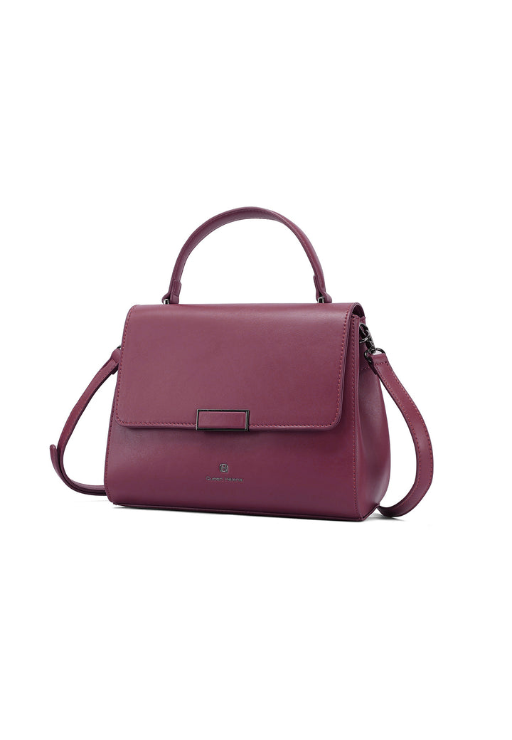 borsa vintage con manico e tracolla applicabile, in ecopelle