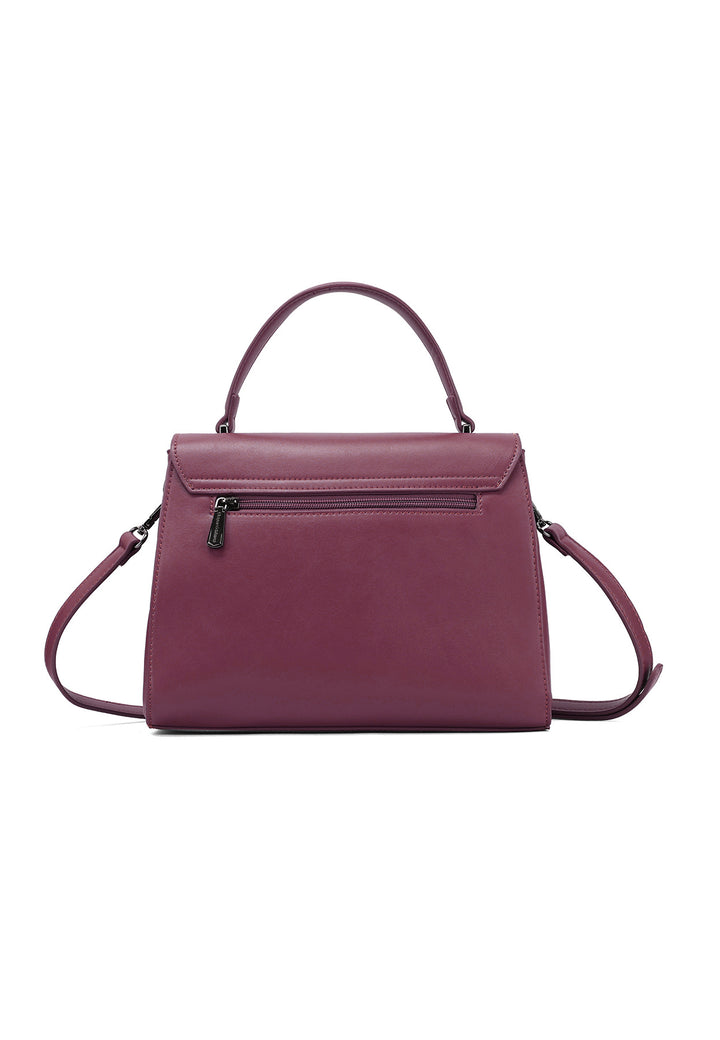 borsa vintage con manico e tracolla applicabile, in ecopelle