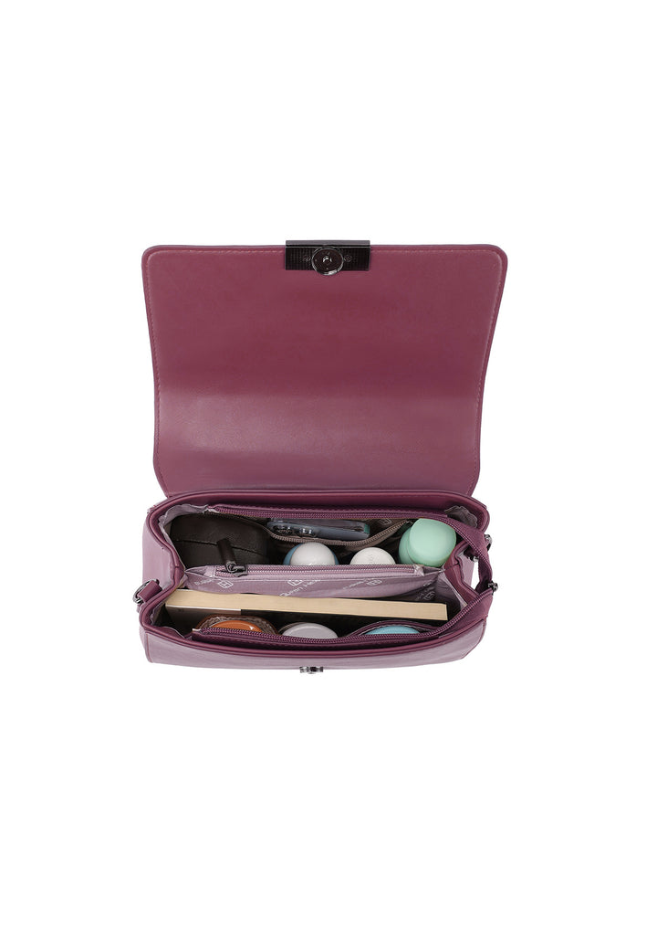 borsa vintage con manico e tracolla applicabile, in ecopelle
