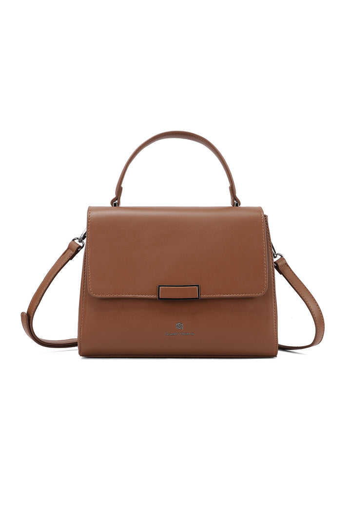 borsa vintage con manico e tracolla applicabile, in ecopelle