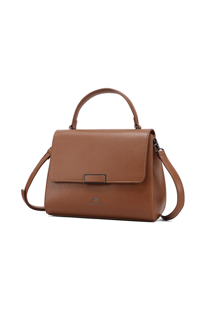 borsa vintage con manico e tracolla applicabile, in ecopelle