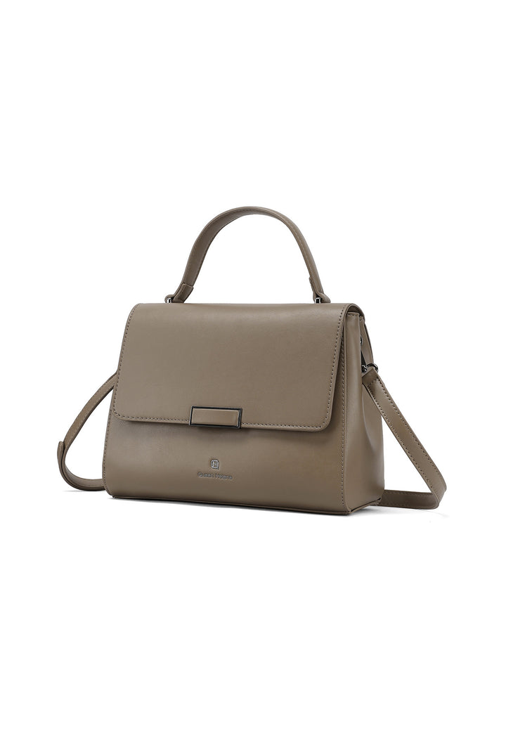 borsa vintage con manico e tracolla applicabile, in ecopelle