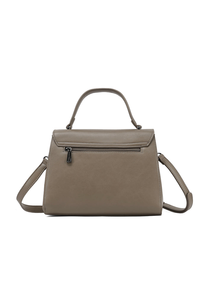 borsa vintage con manico e tracolla applicabile, in ecopelle