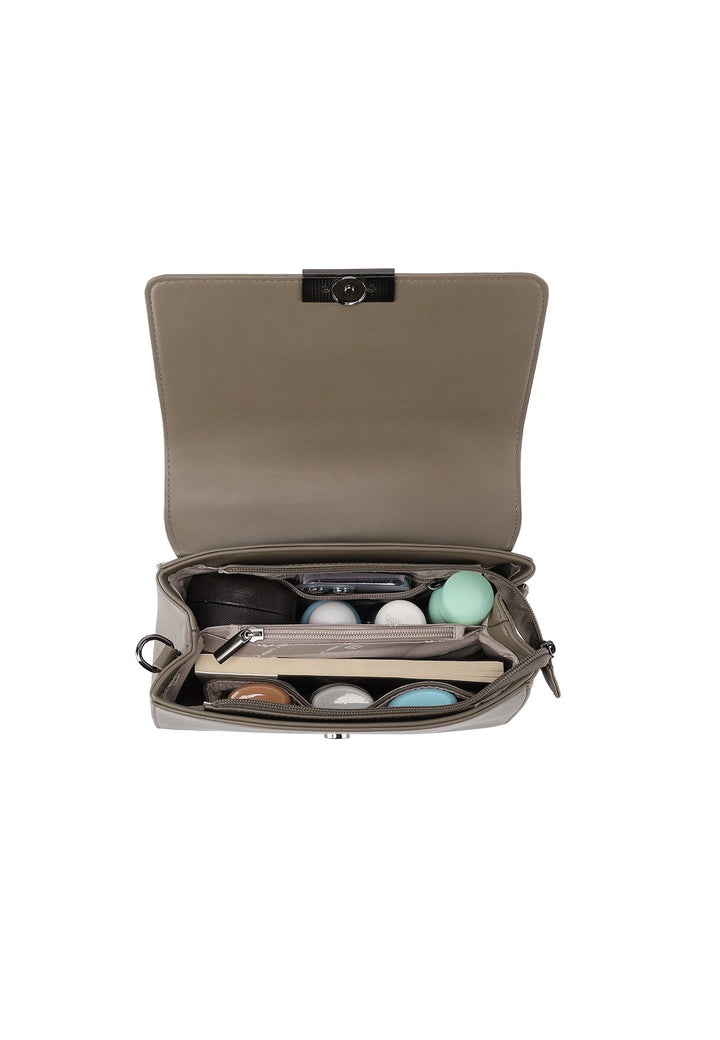 borsa vintage con manico e tracolla applicabile, in ecopelle