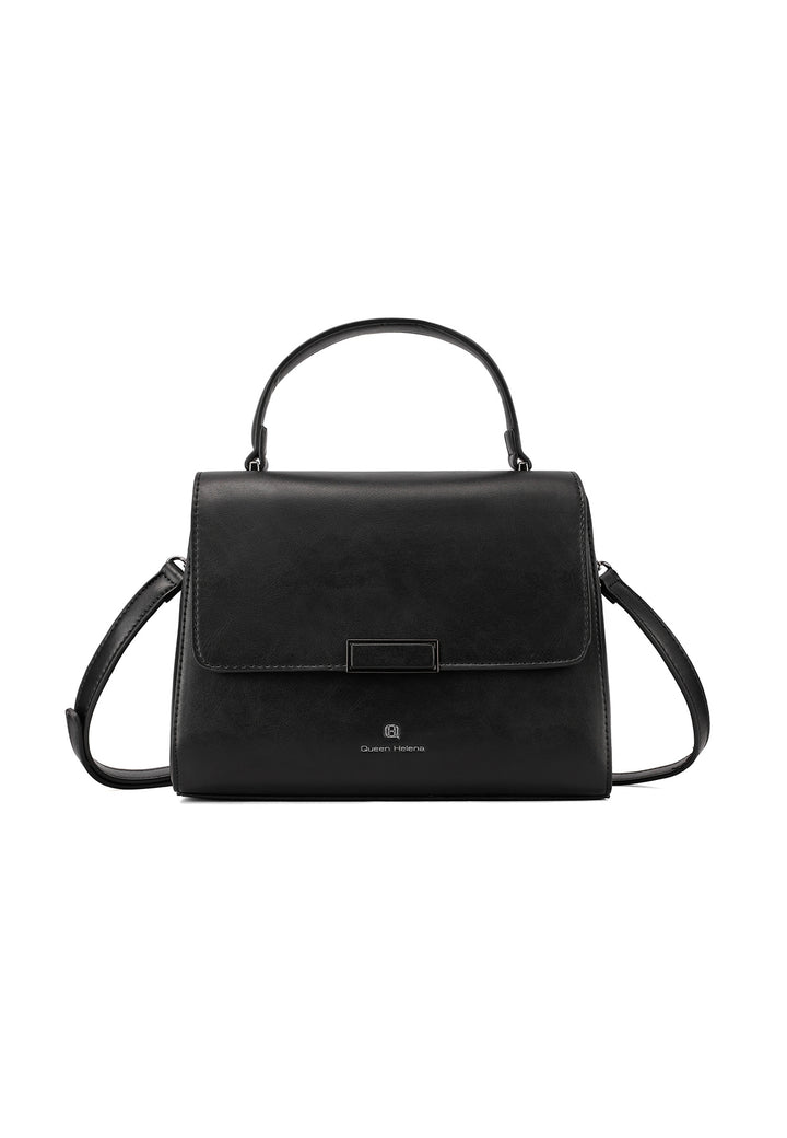 borsa vintage con manico e tracolla applicabile, in ecopelle
