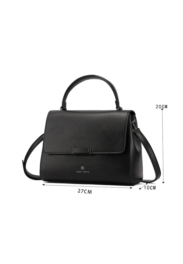 borsa vintage con manico e tracolla applicabile, in ecopelle