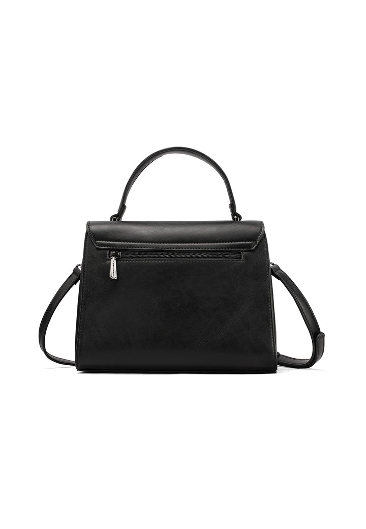 borsa vintage con manico e tracolla applicabile, in ecopelle