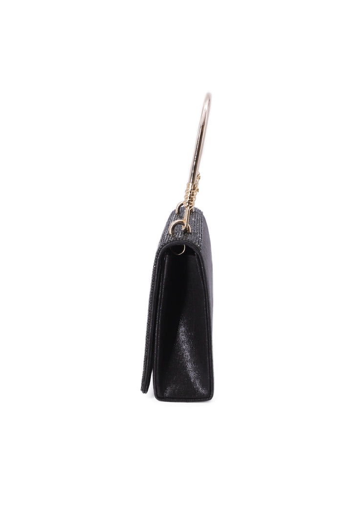 Borsetta a mano clutch bag colore nero con strass con tracolla