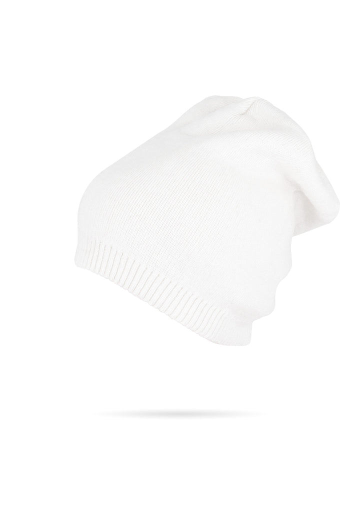 Cappello berretto lungo da donna invernale colore white