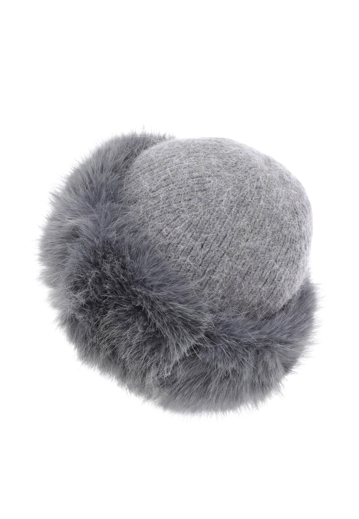 Cappello da donna invernale con pellicciotto intorno colore grigio