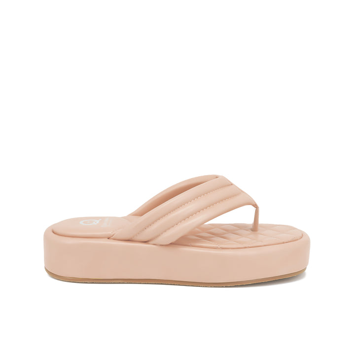 ciabatta da donna infradito in ecopelle colore rosa con plateau