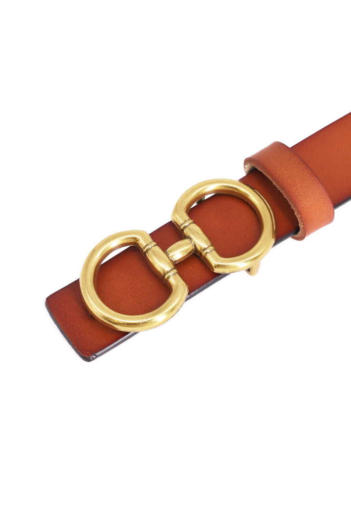 Cintura da donna con fibbia colore cuoio
