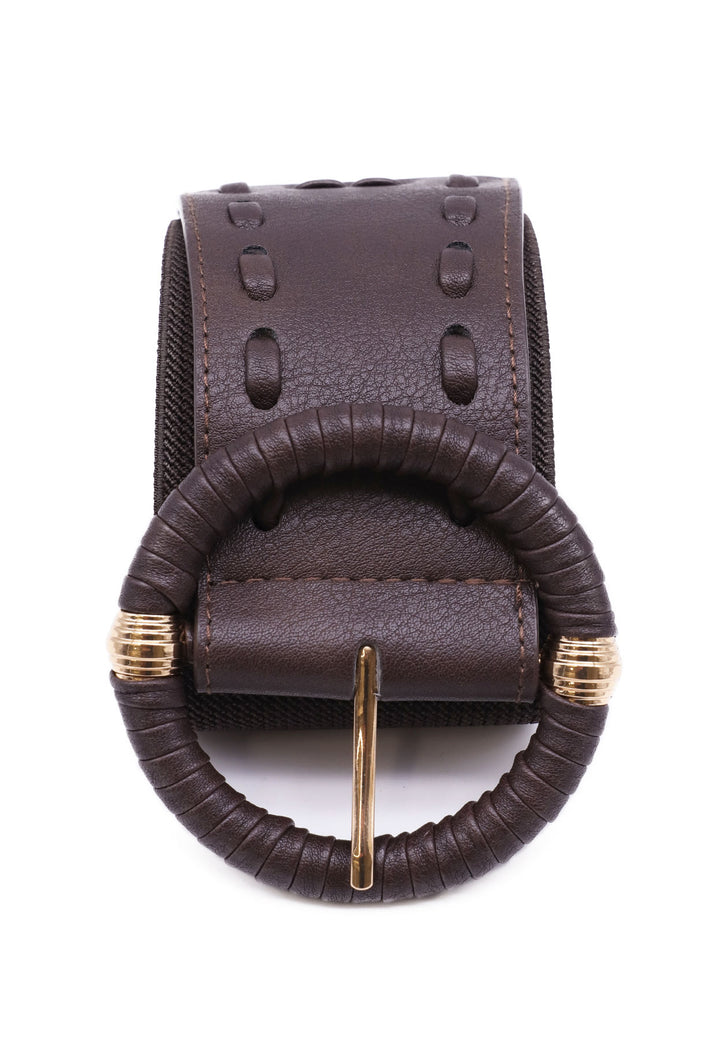 Cintura elastica con fibbia colore testa di moro