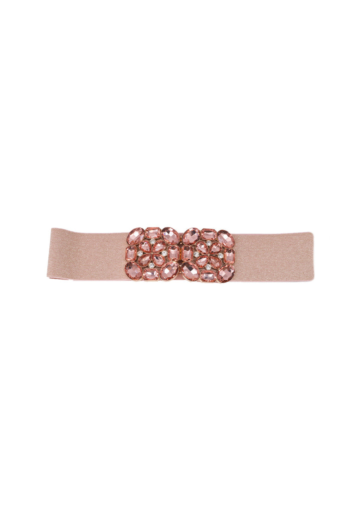 cintura elastica da donna con pietre sulla fibbia colore rosa