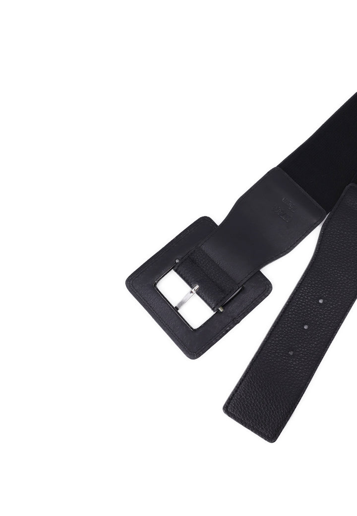 cintura elastica da donna con fibbia quadrata colore nero