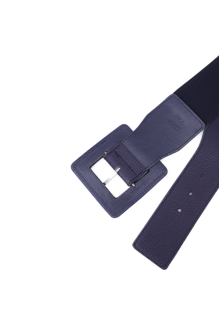 cintura elastica da donna con fibbia quadrata colore blu