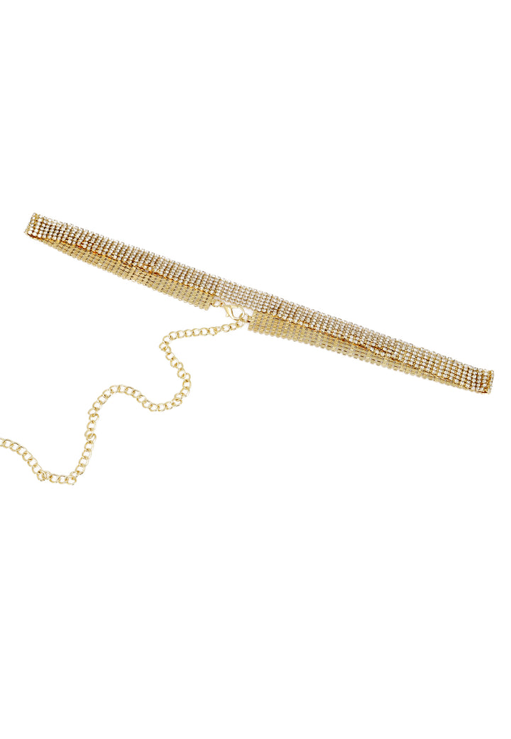 Cintura A Catena Con Strass Donna - Cintura Regolabile Con Cristalli, Accessorio Moda Per Jeans E Abiti Estivi, Argento - Foto 4