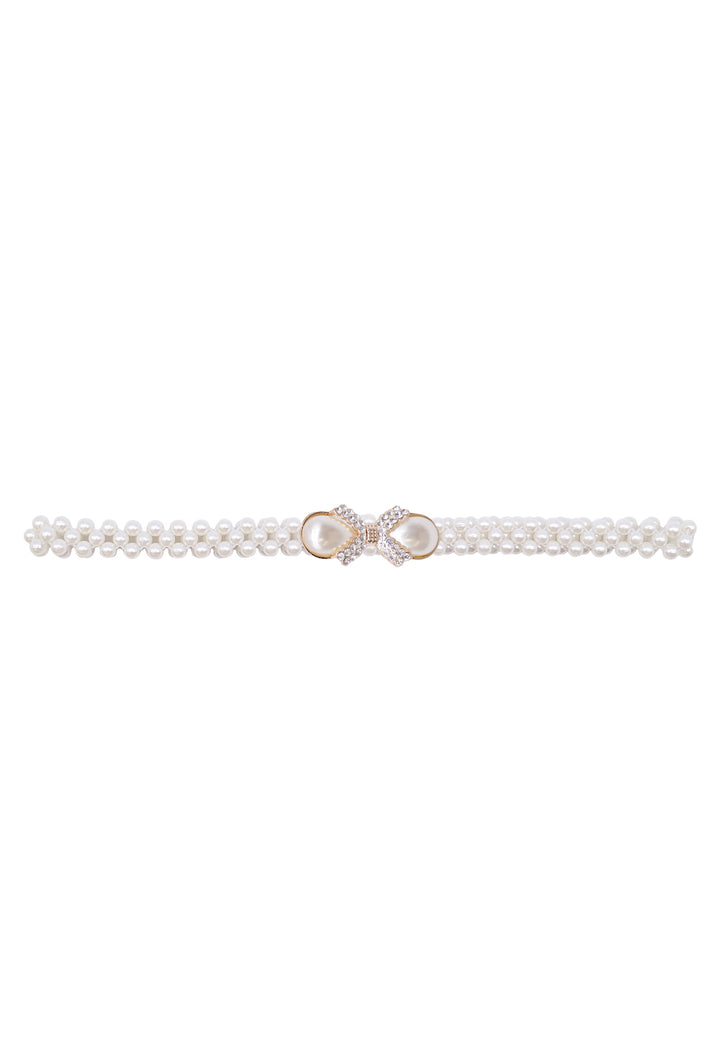 Cintura con perle lunga 65 cm colore oro