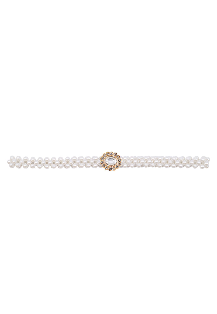 Cintura di perle con fibbia colore oro