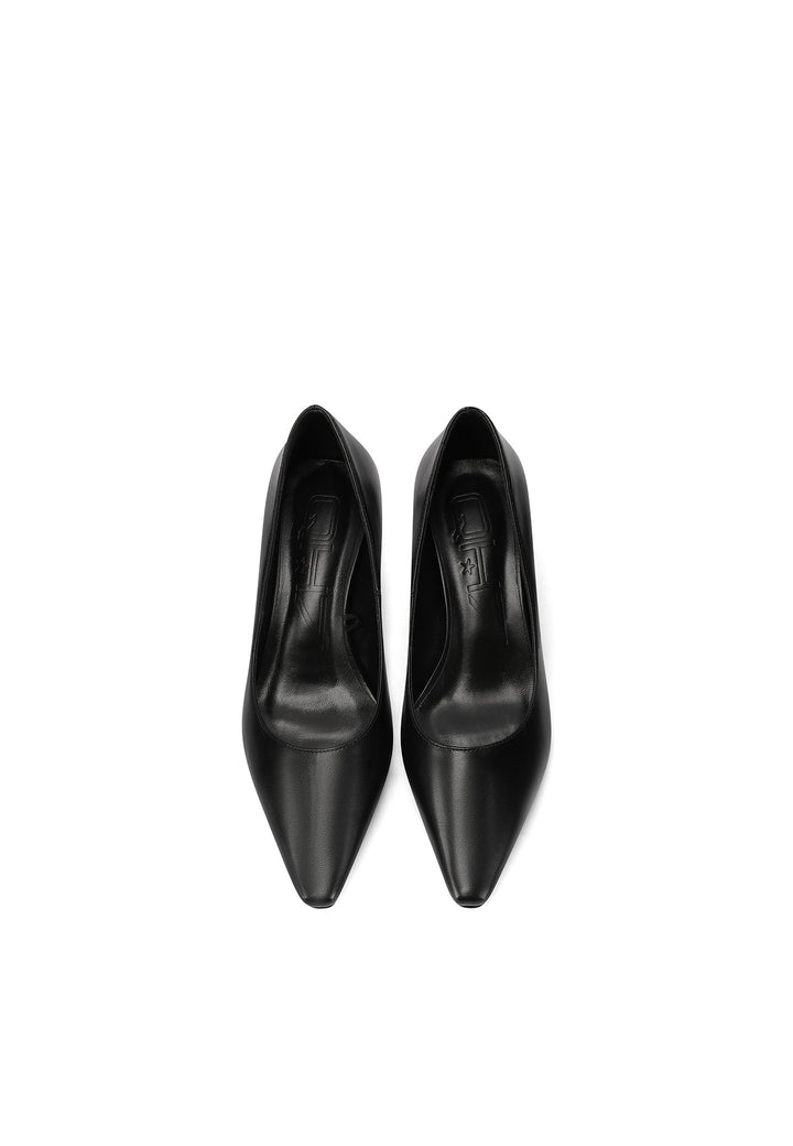 Décolleté donna a punta con tacco medio a clessidra, opache