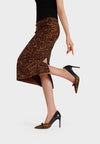Décolleté nera a punta in pelle + leopardato con tacco alto elegante