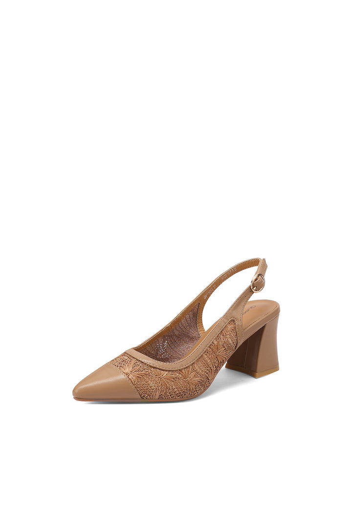 QUEEN HELENA Décolleté Slingback Donna Scarpe Eleganti a Punta Chiusa K3746 (Bianco, Sistema Taglie Calzature EU, Adulto, Donna, Numero, Media, 39
