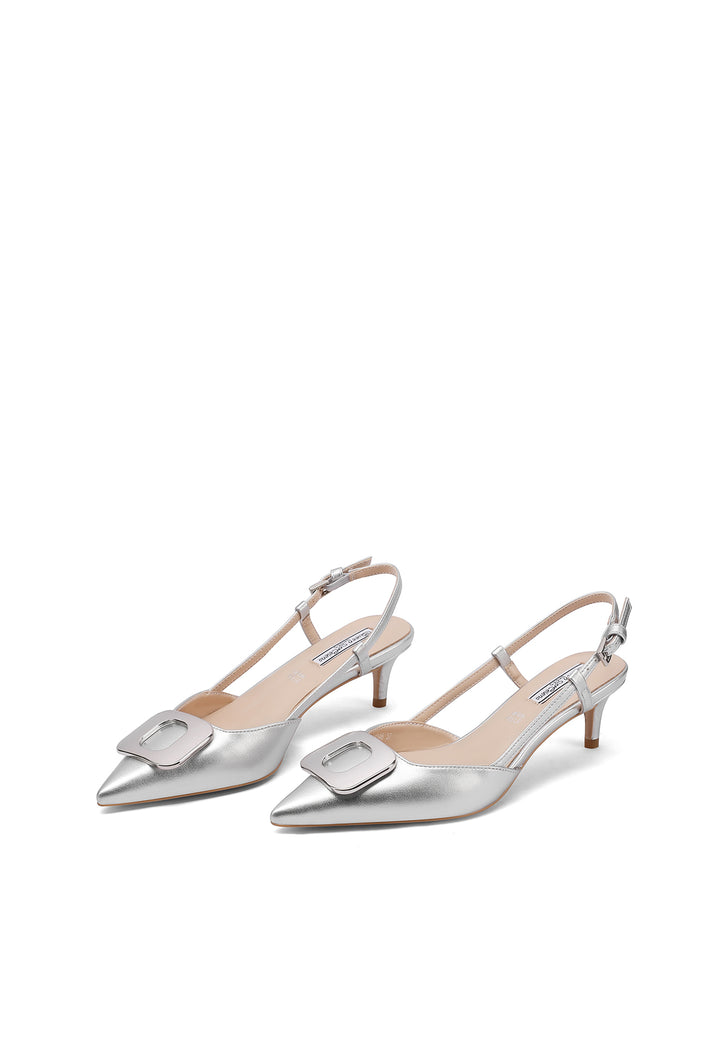 Decollete da donna modello slingback colore argento