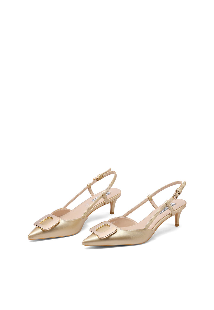 Decollete da donna modello slingback colore oro