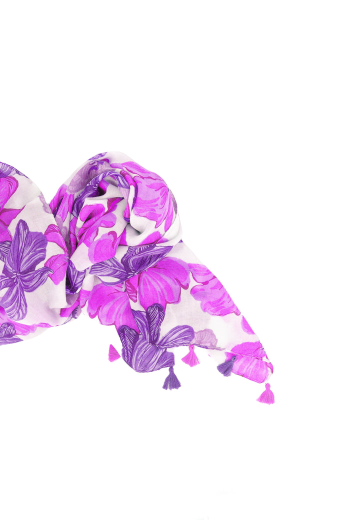 Foulard leggero con stampa fiorata colore viola