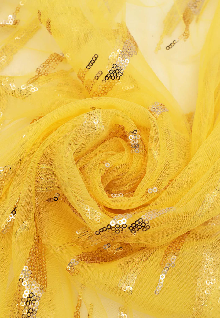 Foulard leggero in viscosa con strass. Colore giallo